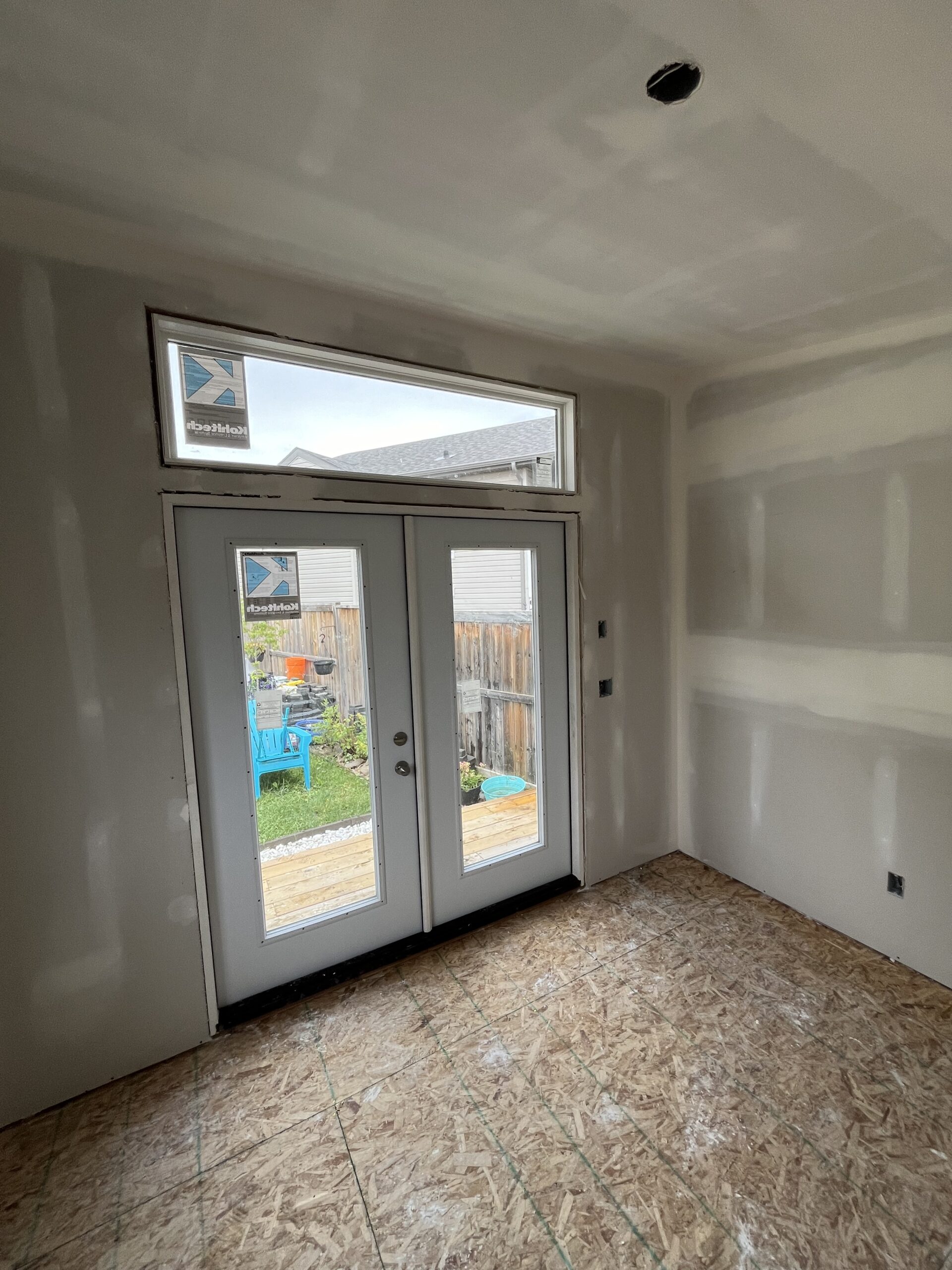 drywall inside of garage